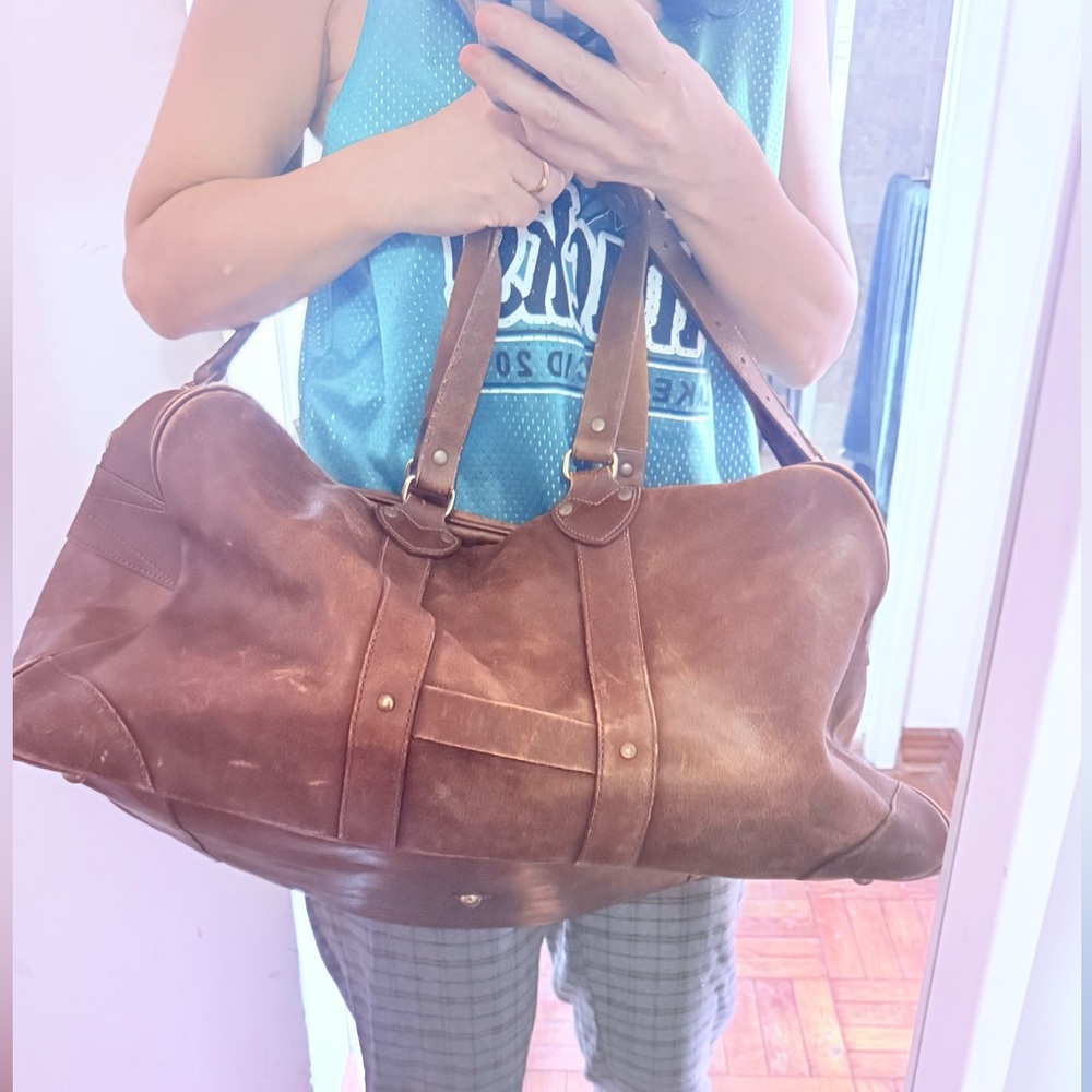 Genuine leather brown color travel size J.crew